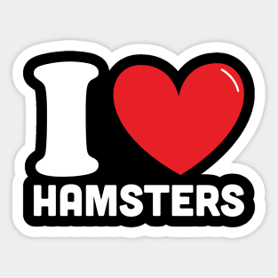 Red Heart I Love Hamsters Sticker